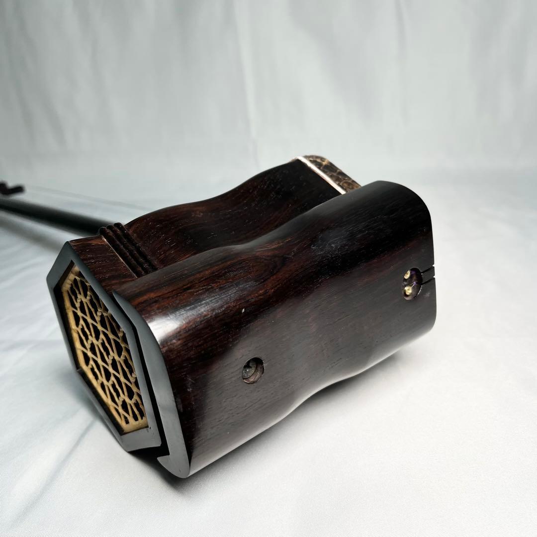 黒檀 二胡 本革 蛇革 中国 民族楽器