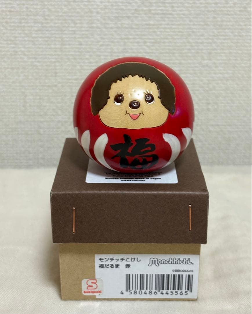 新品　卯三郎こけし　モンチッチ 福だるま　赤
