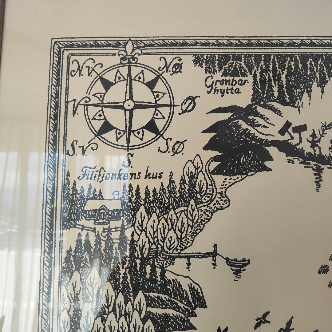 【限定】B2 ポスター　シルクスクリーン　ムーミン谷　地図　2004年　展覧会