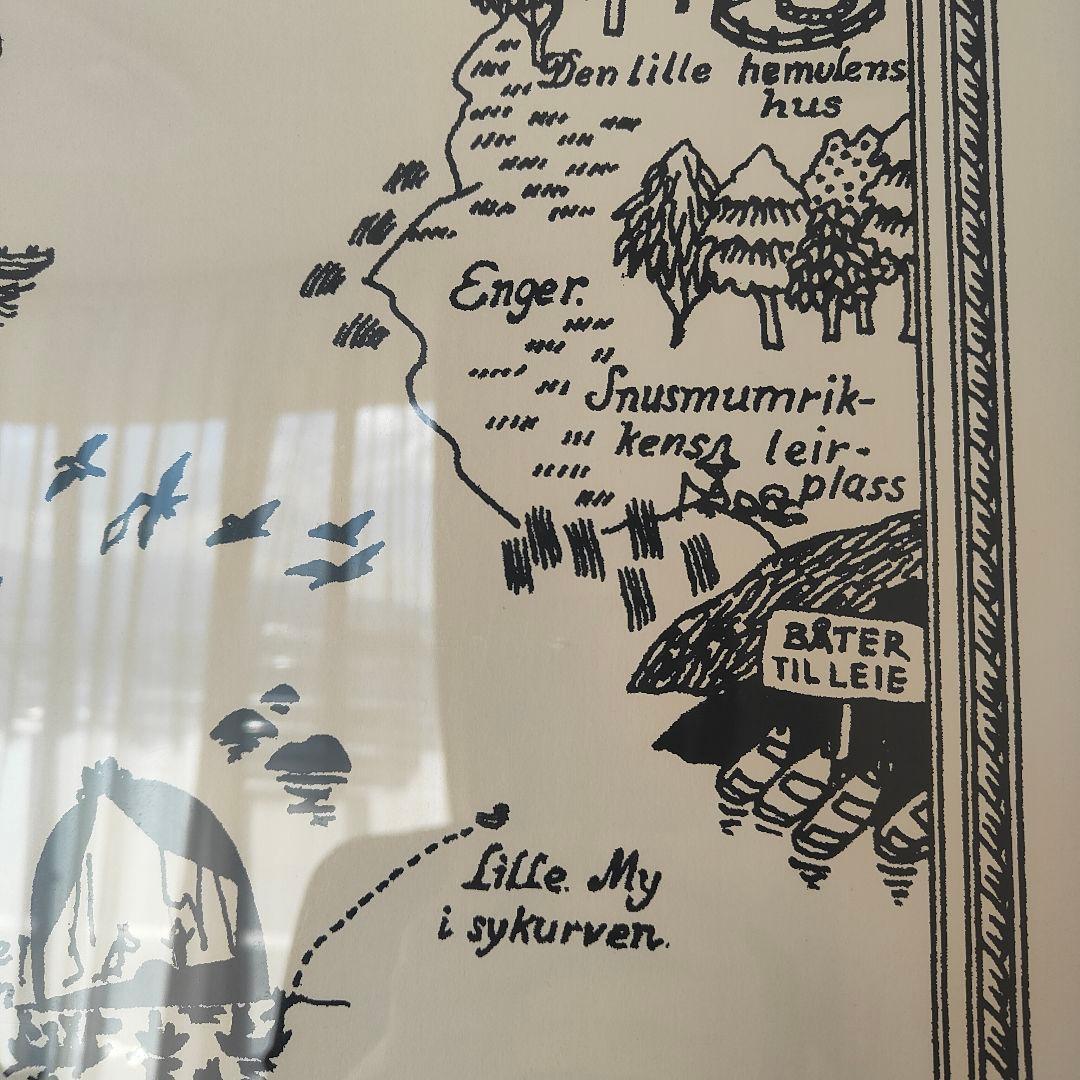 【限定】B2 ポスター　シルクスクリーン　ムーミン谷　地図　2004年　展覧会