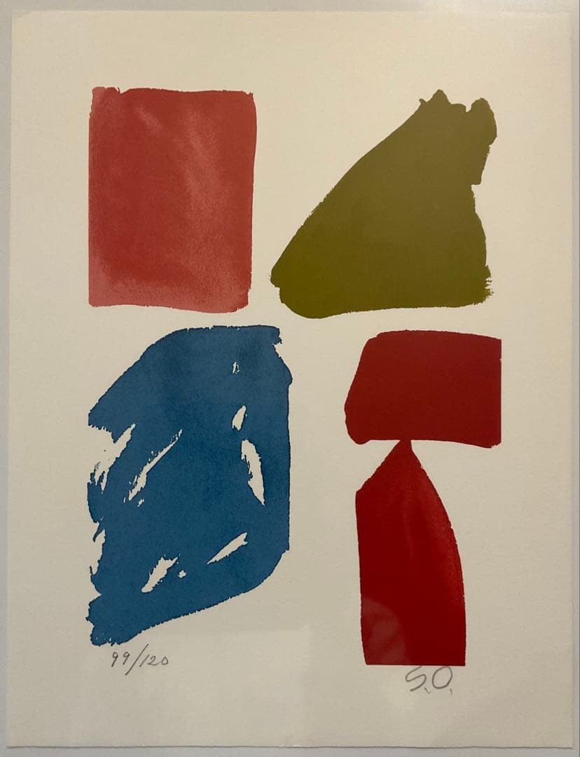 ● 大沢 昌助　四つの仲間　リトグラフ　サイン ED フレーム入