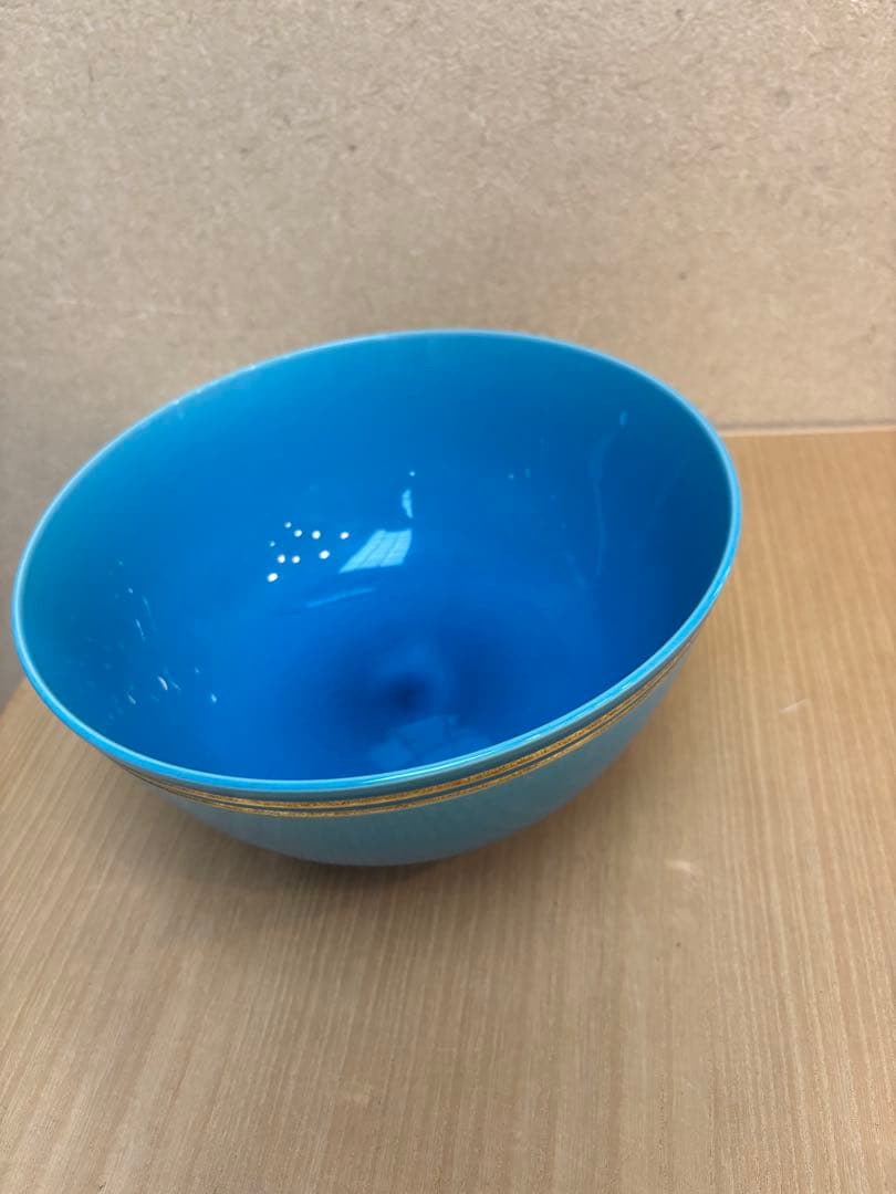 茶道具　鉢　菓子鉢　浅黄交趾　金筋　中村翠嵐