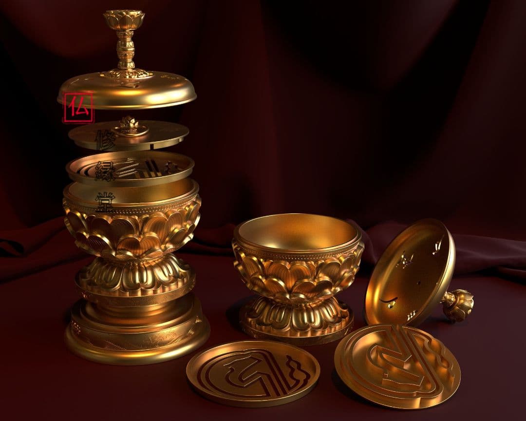 【修縁堂】密教法具 真言宗 法器 セイコー制作 大悲香炉一組