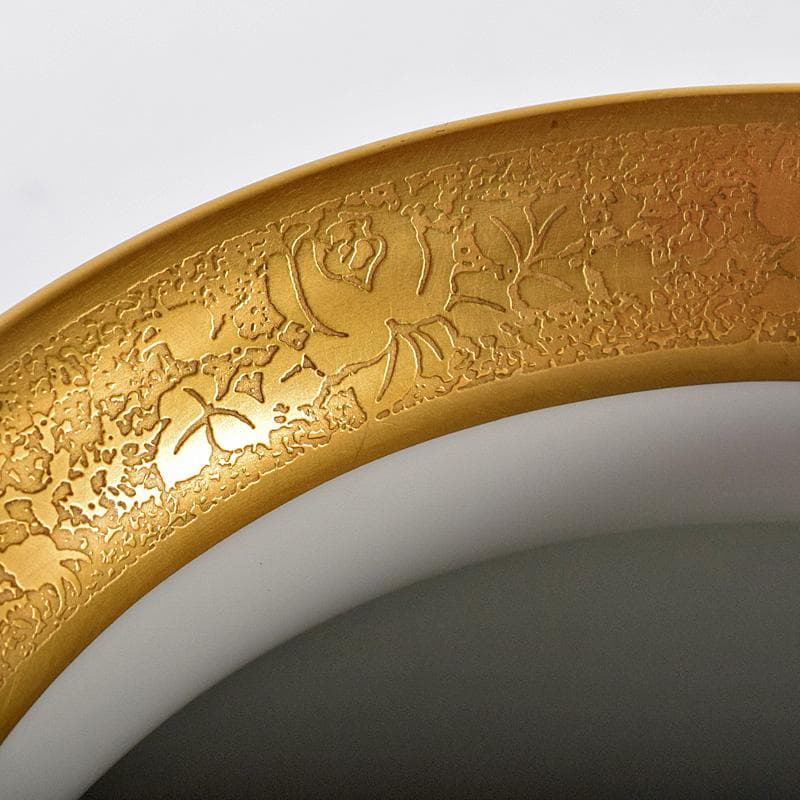 大倉陶園　OKURA　ART　CHINA　瑠璃色絵金彩　花鳥文瓶　JR8801B