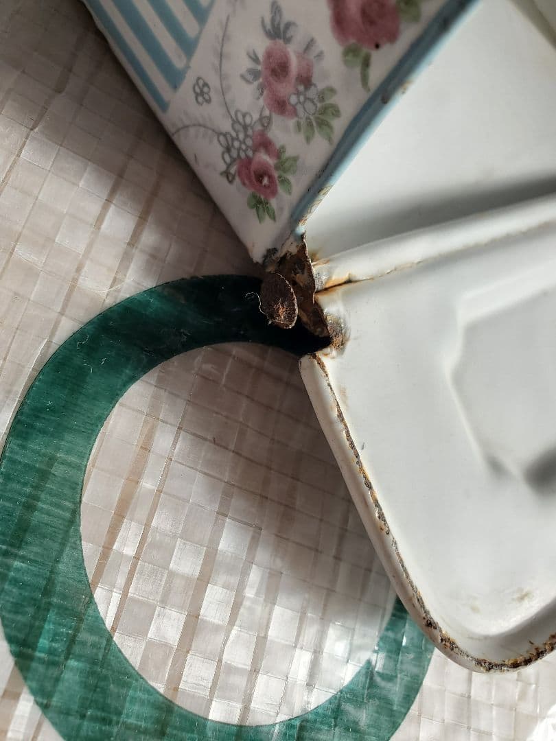 フランス　アンティーク　ホーロー　マッチ入れ　BB社　ローズガーランド