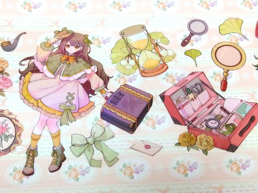 J459＃秋日事件簿(PET)猫橙切り売り海外人物マステ女の子