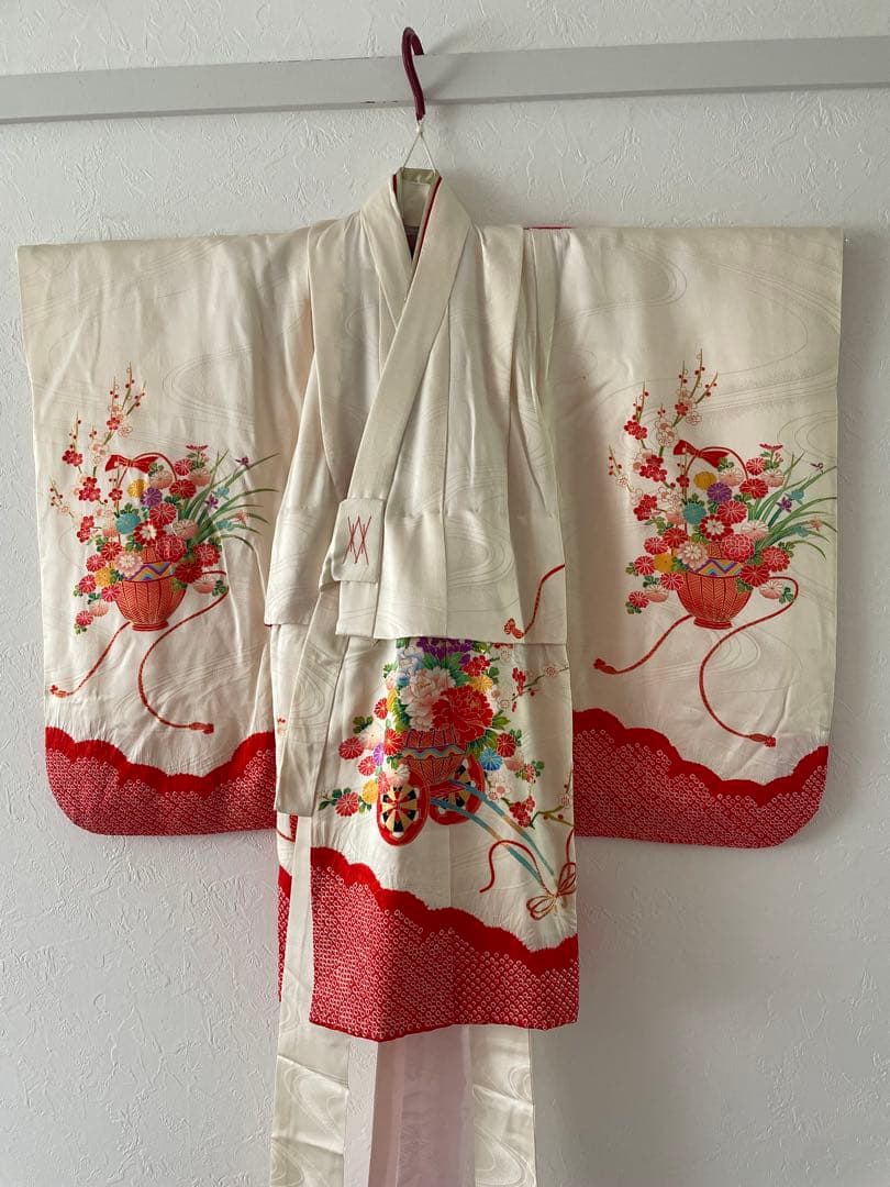 七五三　３歳　女の子　正絹お着物セット　被布コーデ