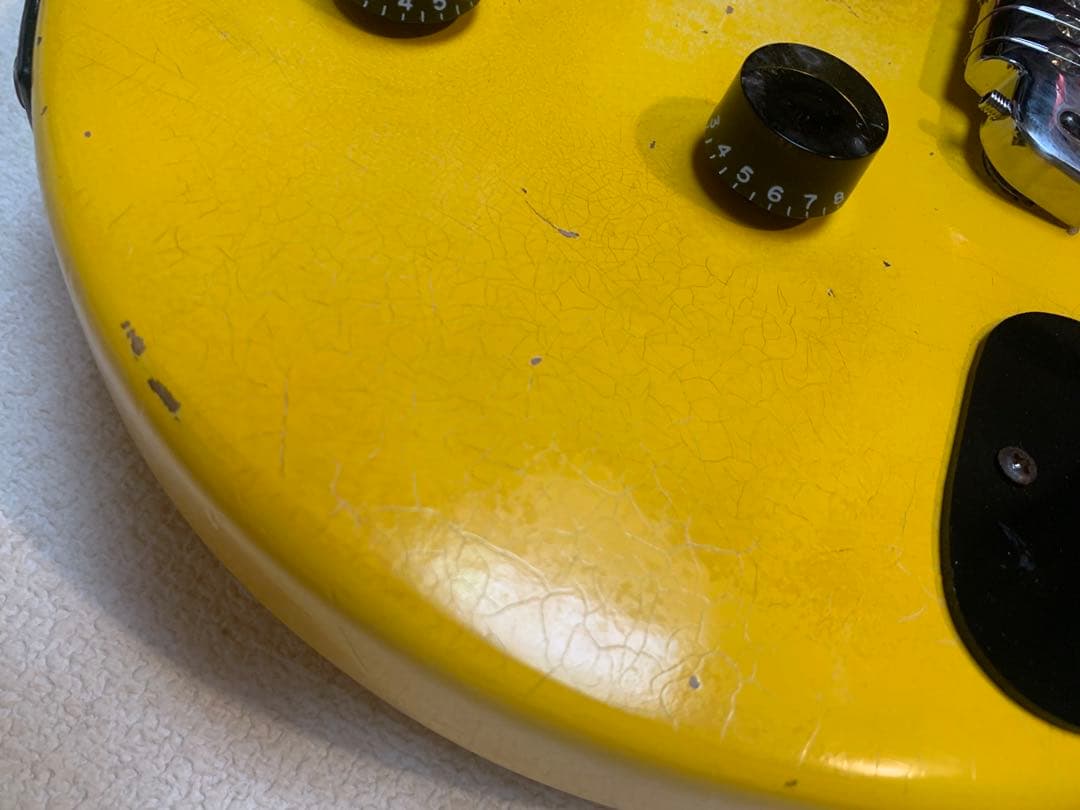 レスポールJr DC TVイエロー　ラッカー塗装　レリック