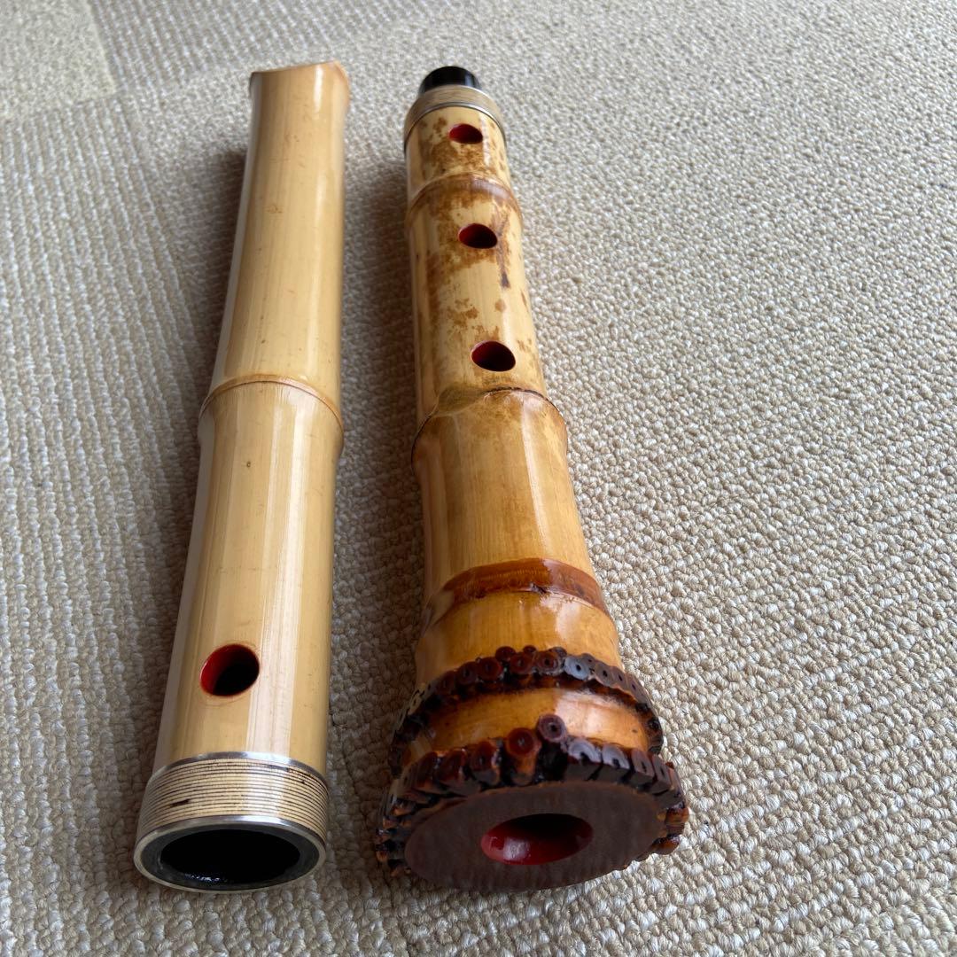 146 値下げ　尺八　一尺八寸管　一城銘ニ印　金唄口