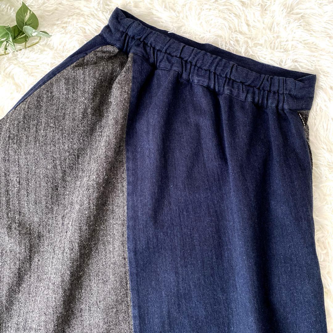 ★送料無料★✨SOU・SOU　岡田縫工所 デニム風 ヒッコリー サルエルパンツ