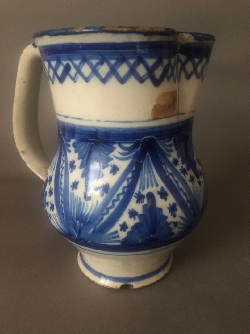 スペイン陶器　18世紀頃　アンティーク　水差し　壺　花瓶　骨董