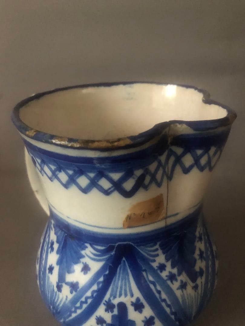 スペイン陶器　18世紀頃　アンティーク　水差し　壺　花瓶　骨董