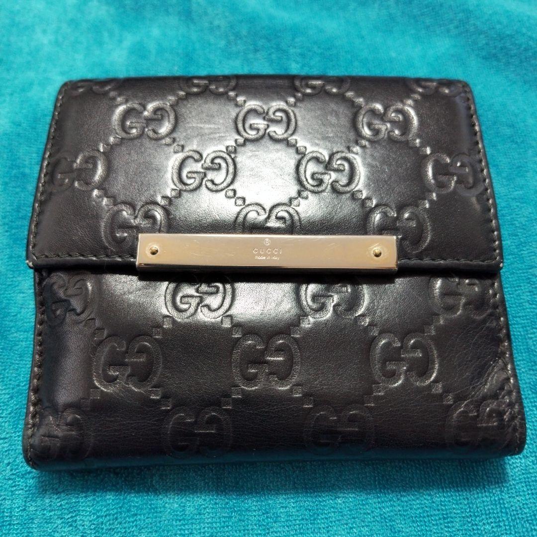Gucci ブラックレザー 二つ折り財布