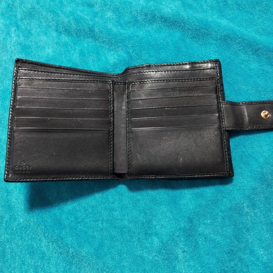 Gucci ブラックレザー 二つ折り財布
