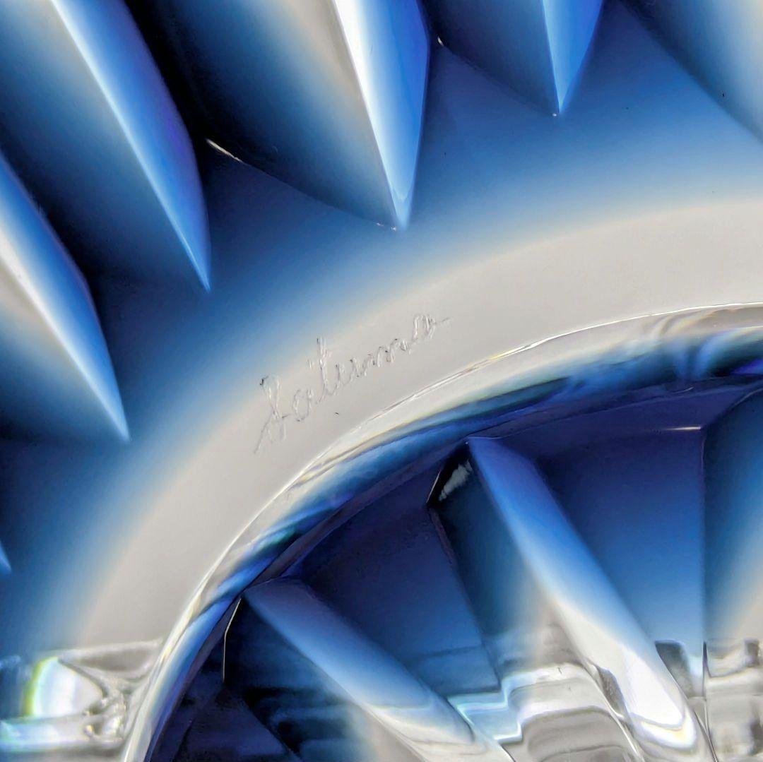 薩摩切子　藍色被せ皿・古式角皿 セット　【 薩摩びーどろ工芸 】