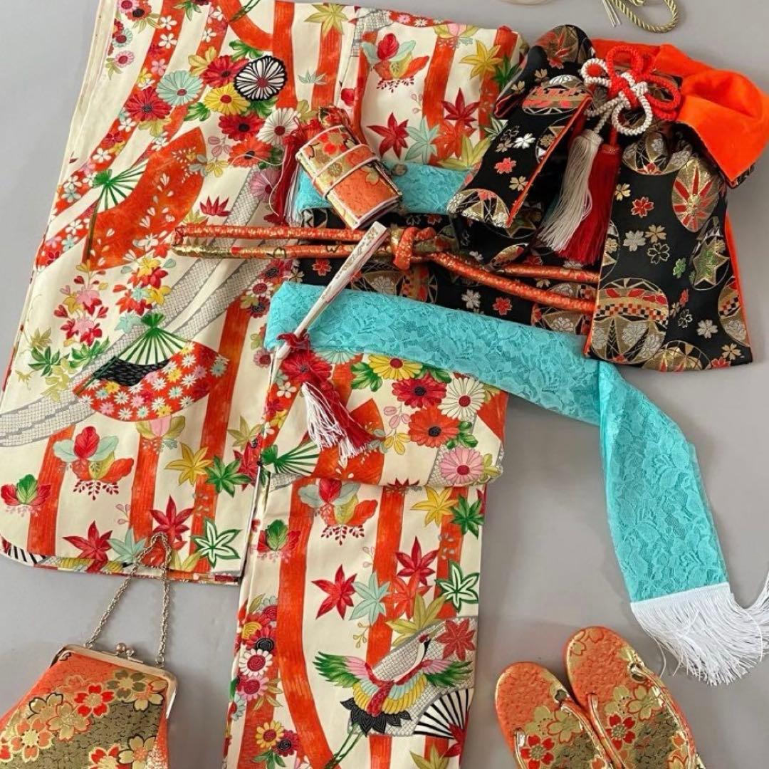 七五三　7歳　着物　フルセット　レトロ　アンティーク