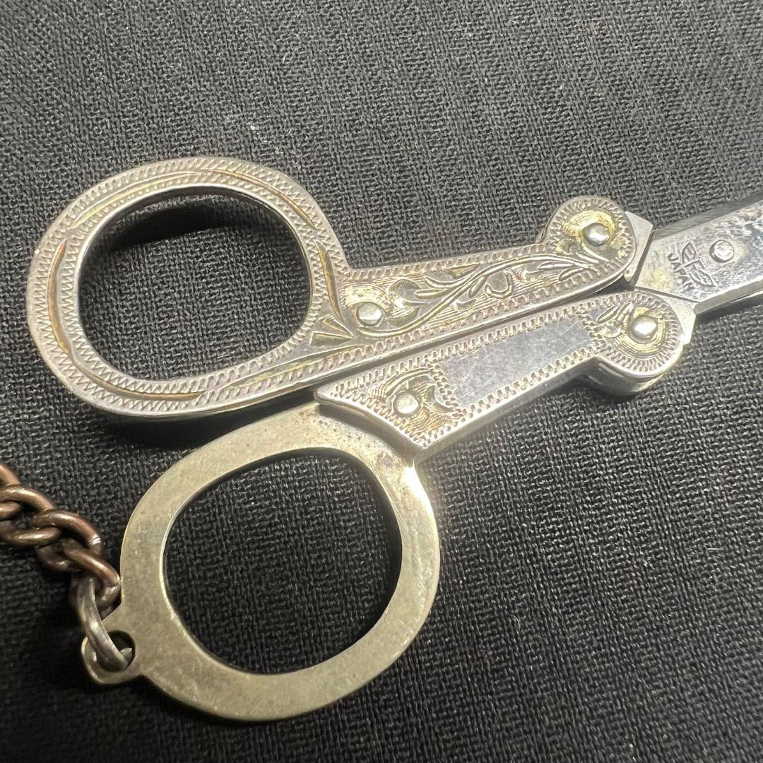 〇Bb右1183 ハサミ キーホルダー ステンレス製 シルバー　藤本ナイフ