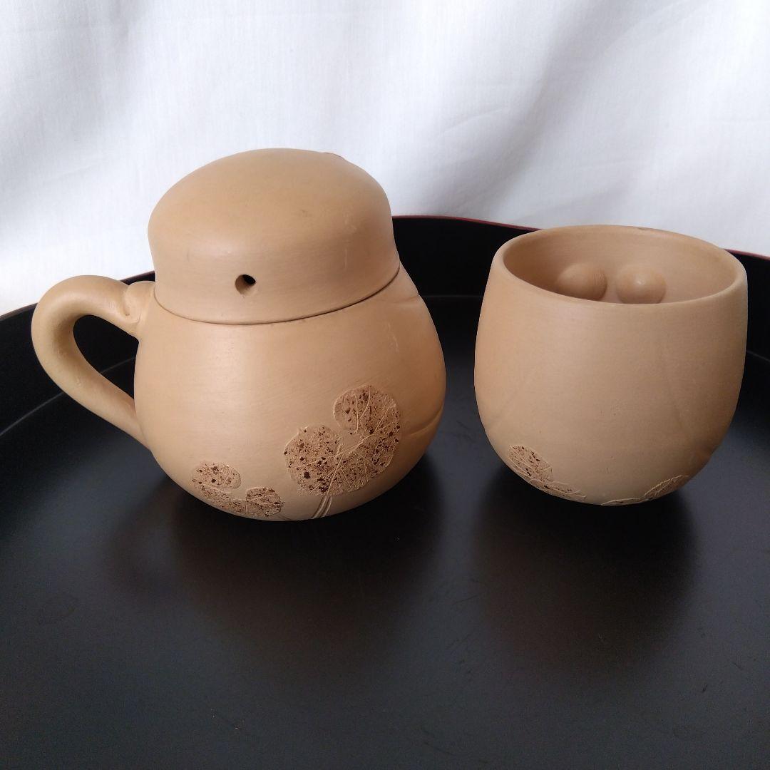 【新品未使用】 秋田焼 からくり細工 急須 湯呑み セット