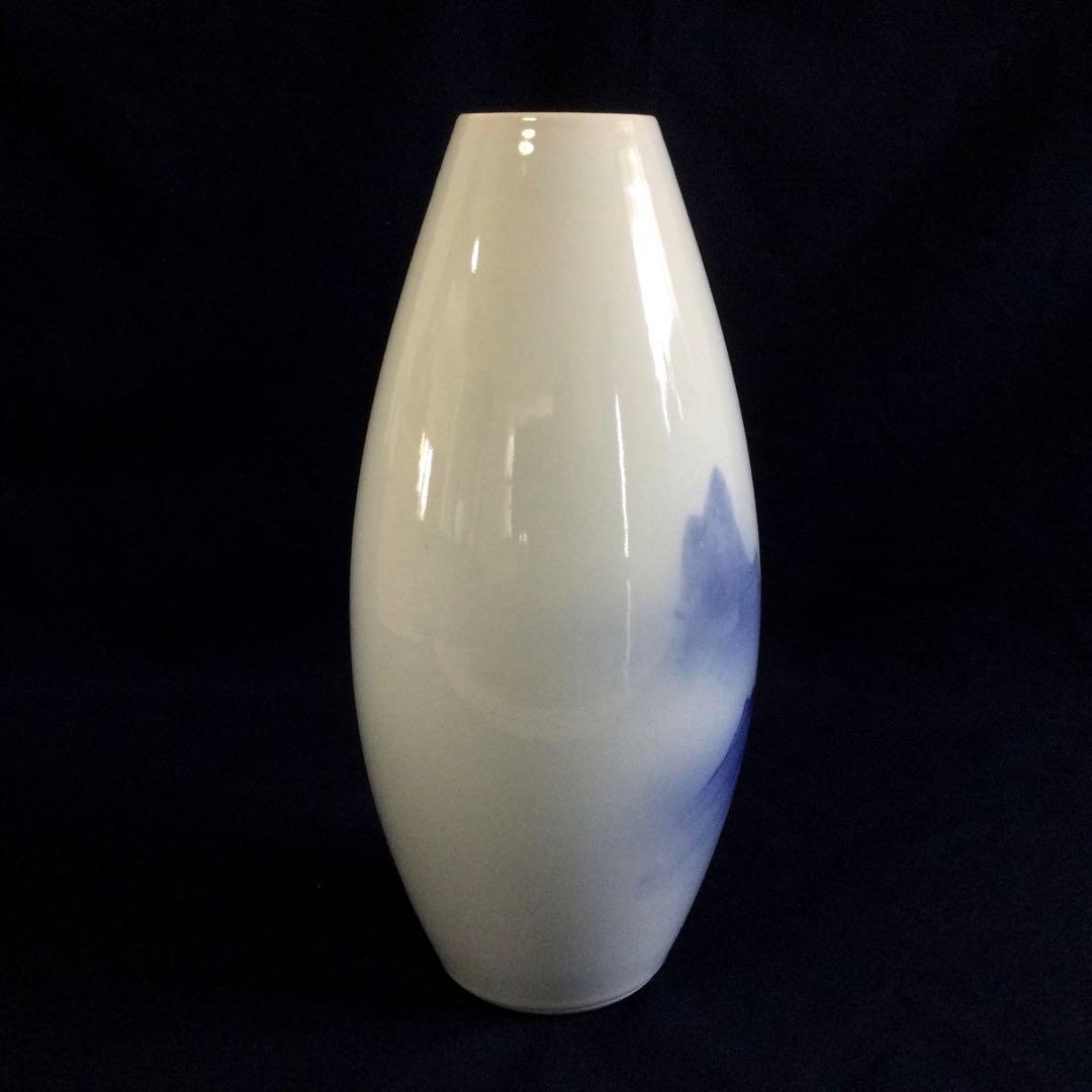 染付水絵花瓶 K856染付山水花瓶 南光窯L104青絵染付山水絵 飾り壷B773