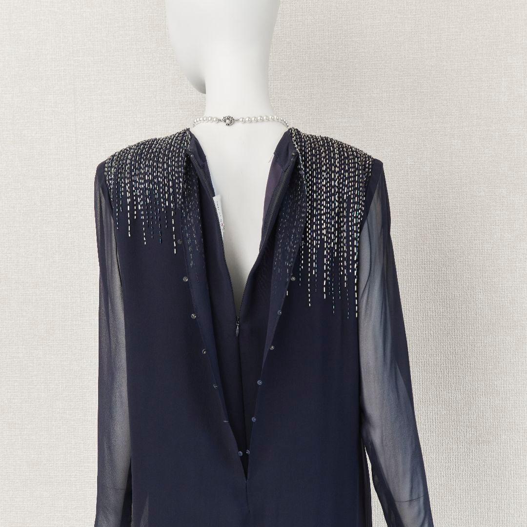 ◎当日発送可能【美品】ハナエモリ　11号相当　ネイビー　セレモニードレス　ロング