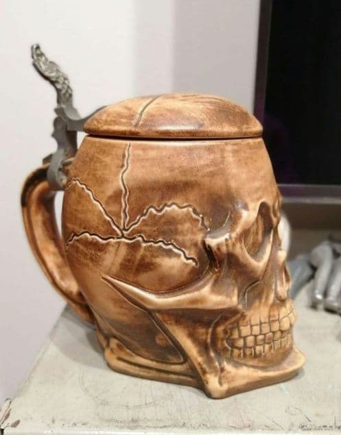 極美品　スカル　ドクロ　ビンテージ　ドイツ　ビアステイン　置物　マグカップ　2