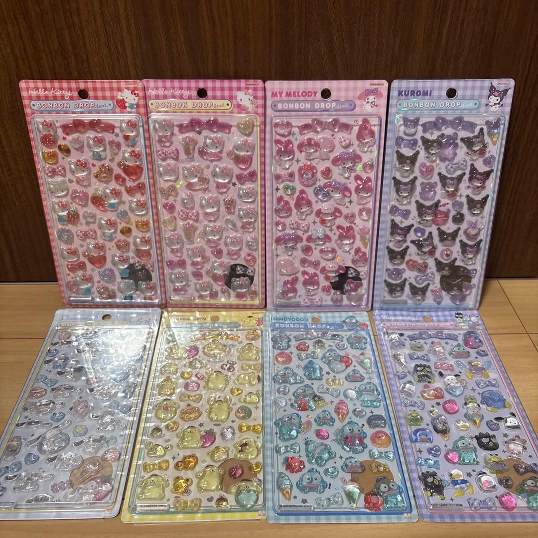 【国内正規品】サンリオ　ボンボンドロップシール　大　第2弾 8種セット