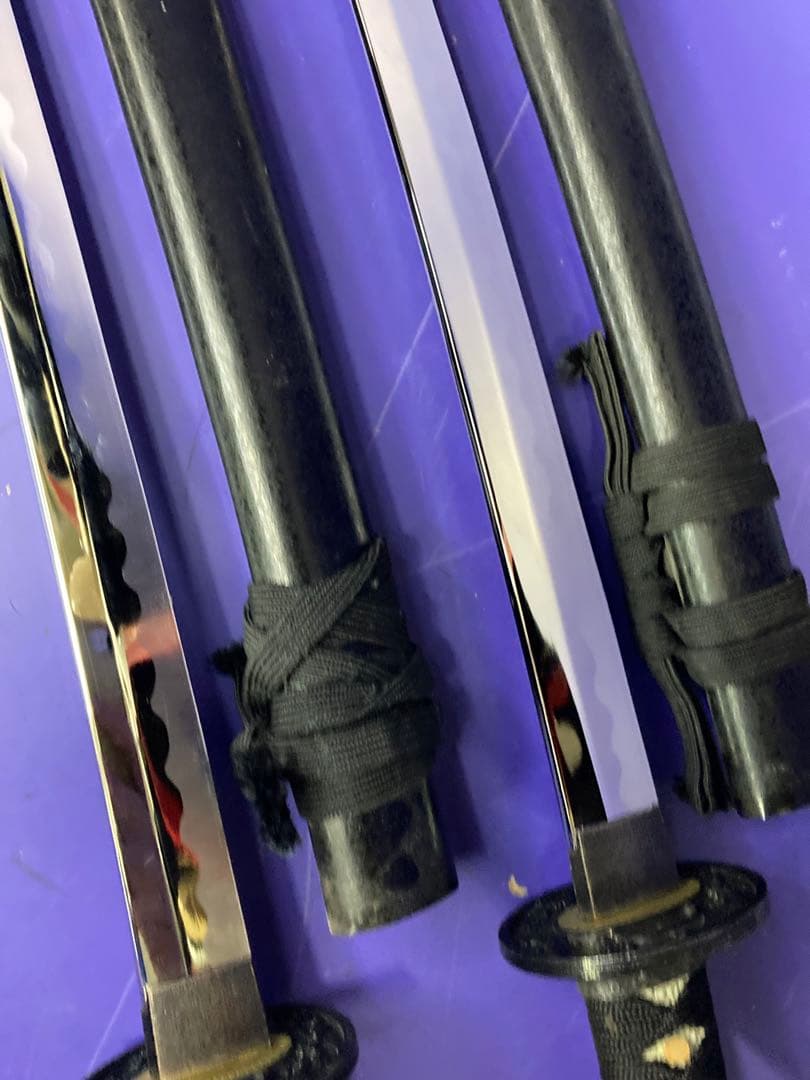 G）模造刀　日本刀　脇差　黒　2本セット