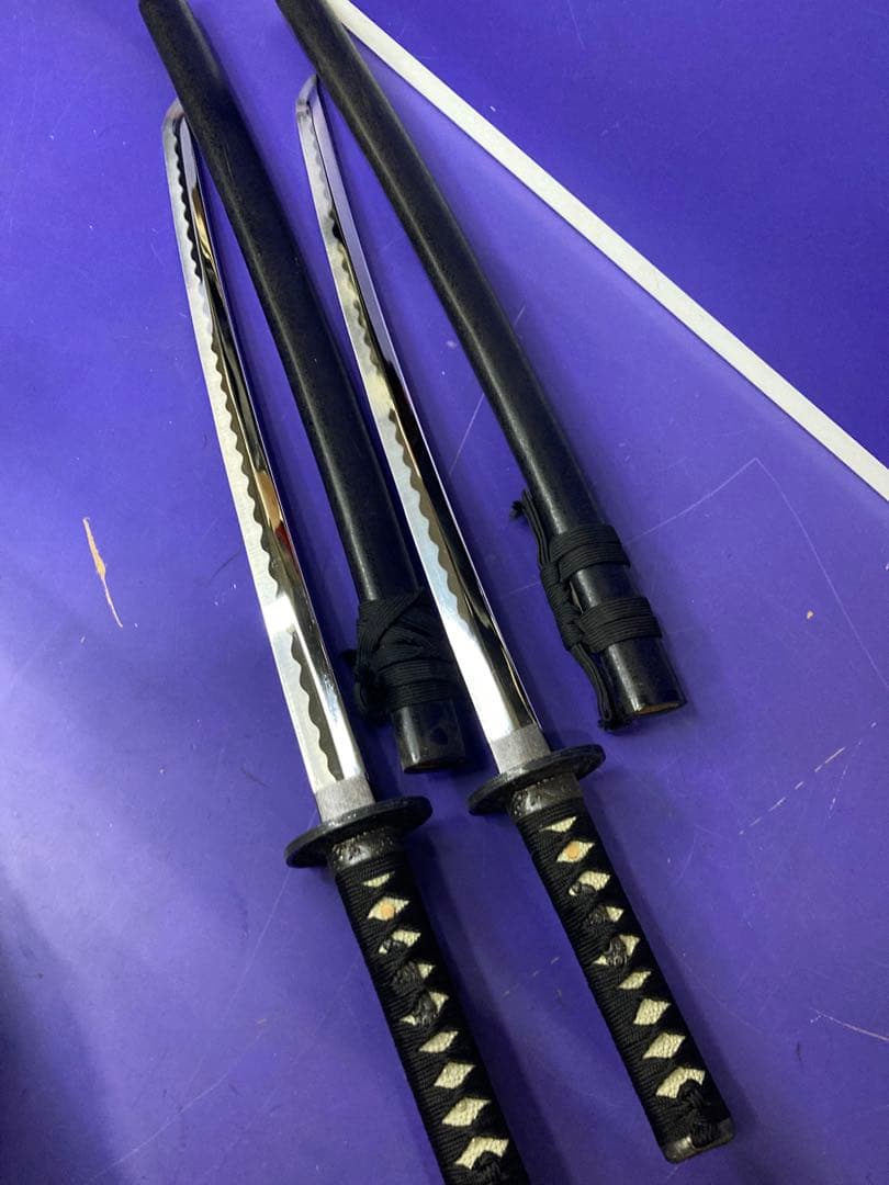 G）模造刀　日本刀　脇差　黒　2本セット
