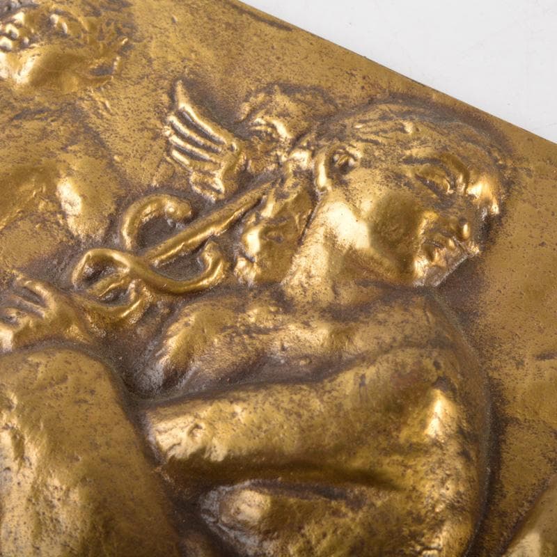 銅板レリーフ　柳原義達作　飛ぶ　裸婦画　RYUJI.M刻印　2点　N　6548