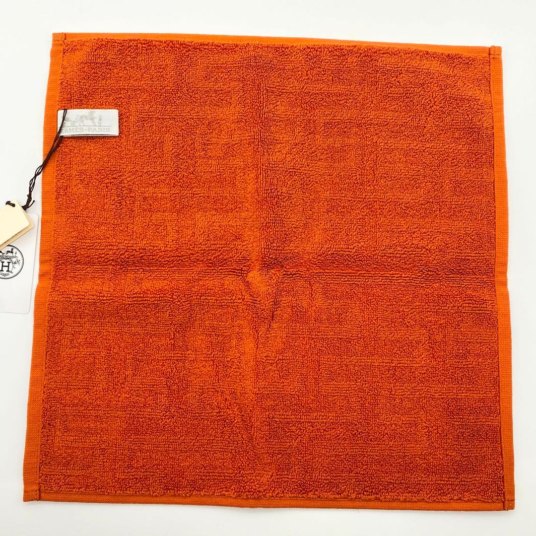 【未使用】HERMES・エルメス・ハンドタオル・セット・オフホワイト・オレンジ