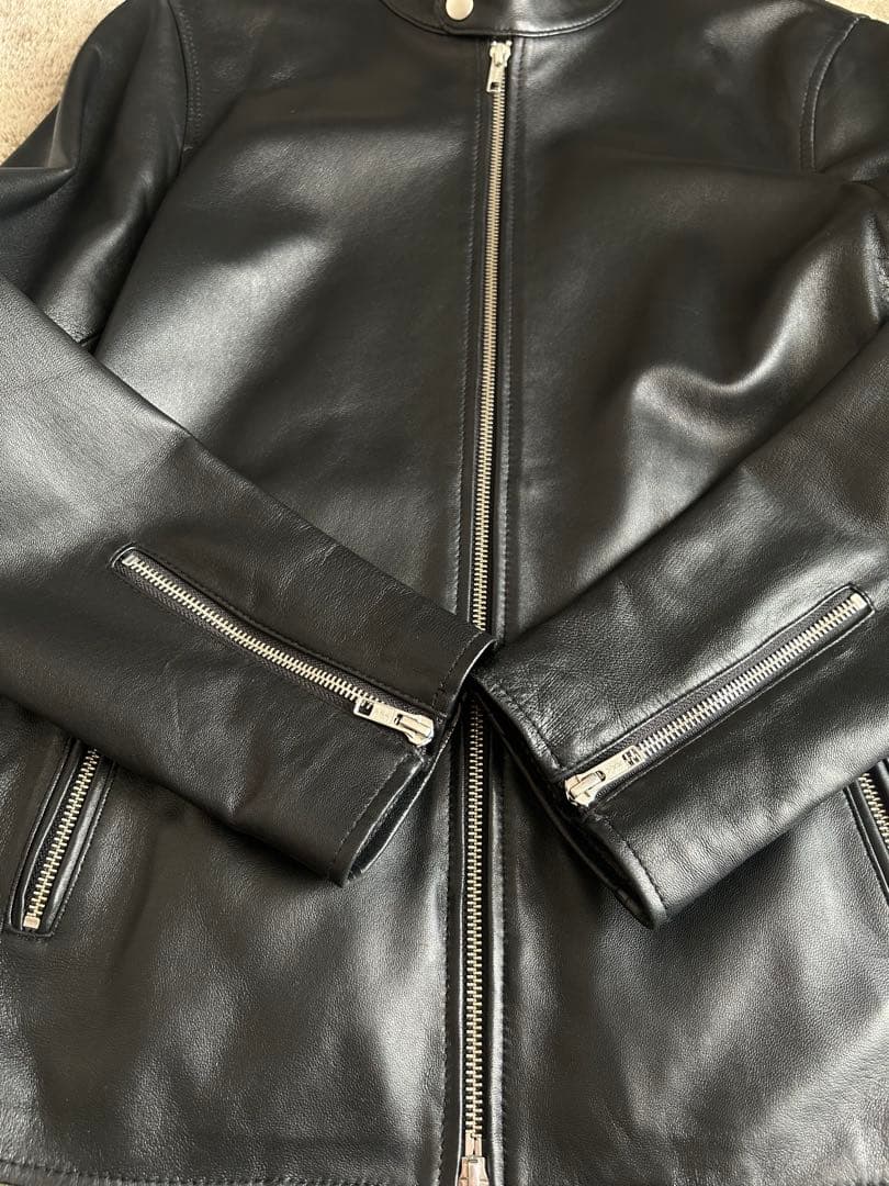 URBAN RESEARCH レザー シングルライダースジャケット ブラック40