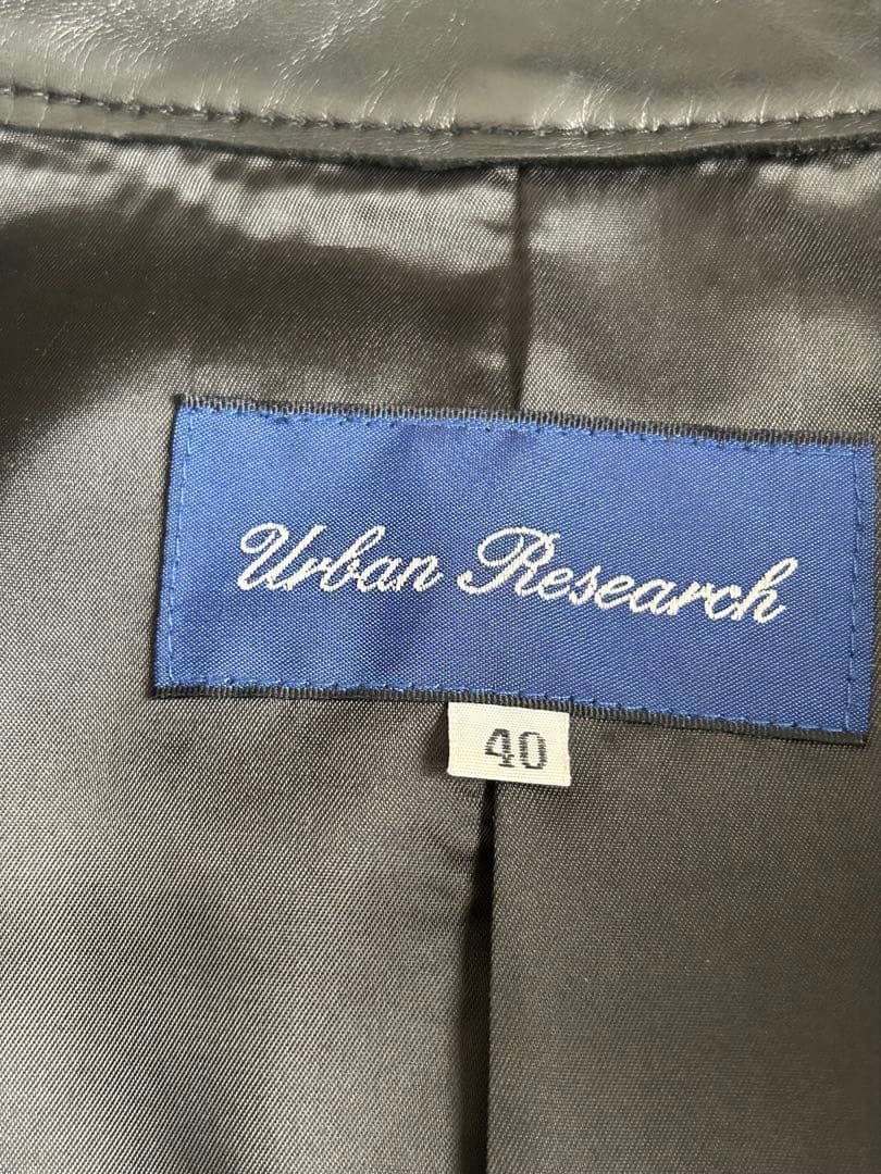 URBAN RESEARCH レザー シングルライダースジャケット ブラック40