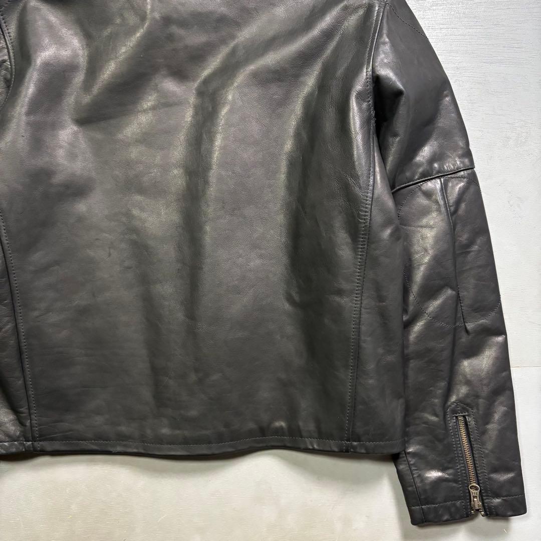 old GAP レザージャケット　本革オールレザー　バイカー　短丈　牛革　S