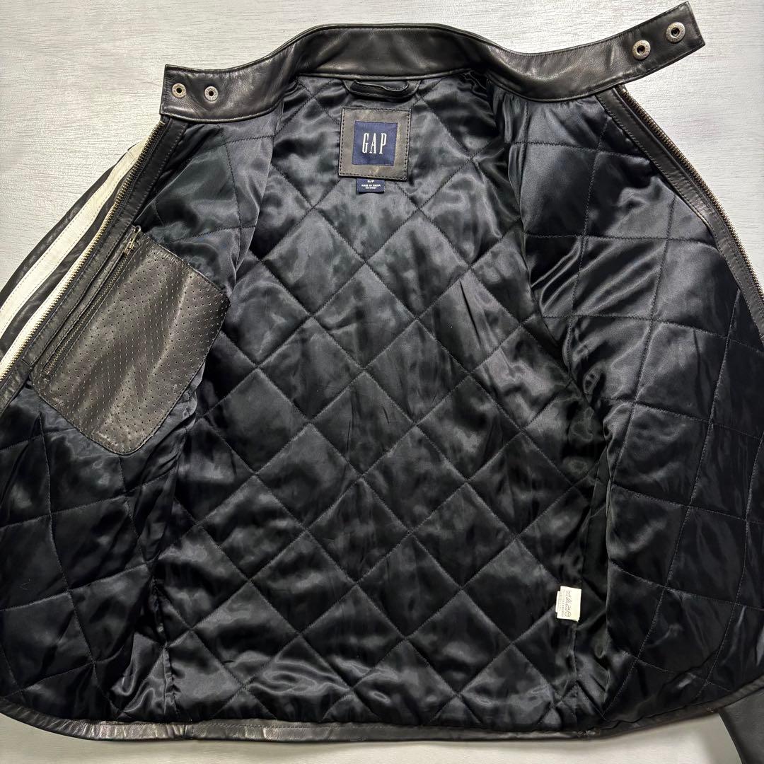 old GAP レザージャケット　本革オールレザー　バイカー　短丈　牛革　S