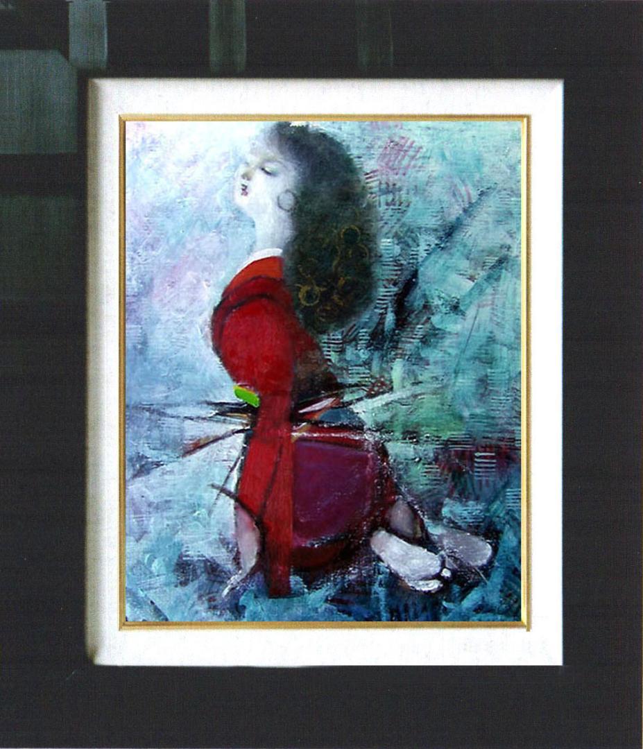 油絵 菅家令子 絵 絵画 インテリア F6-031201 人物 女性