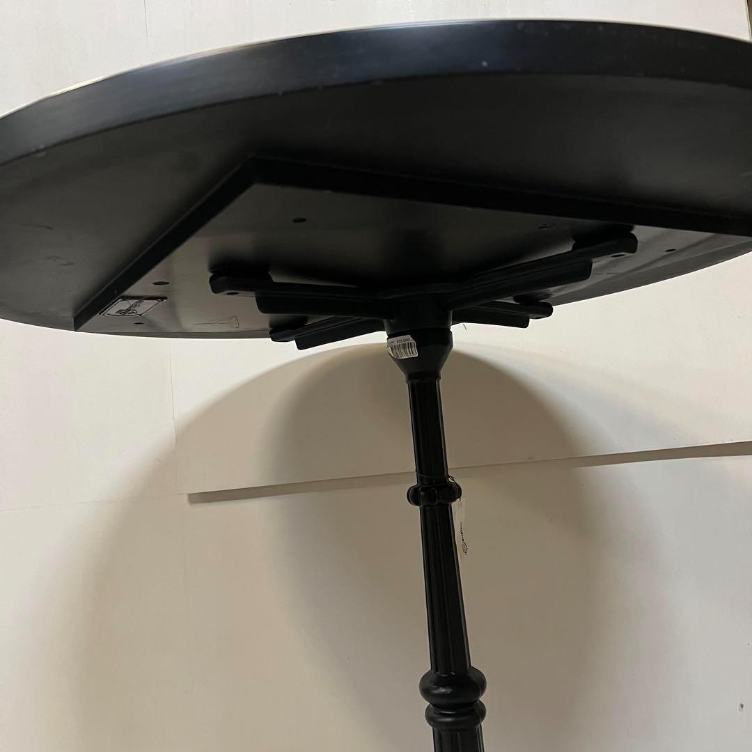 カフェテーブル　ラウンド　アンティーク調　アイアン　ブラック　お洒落　引取り限定