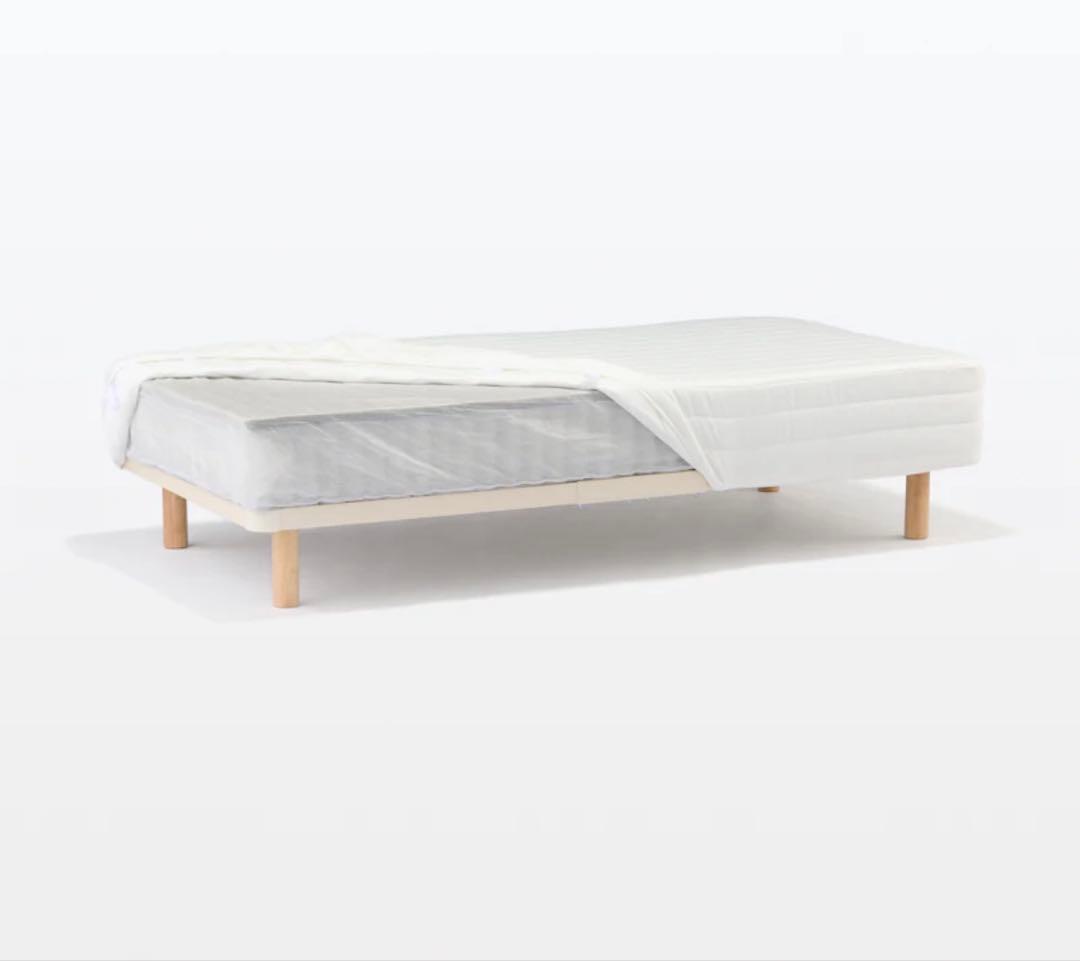 脚付マットレス　ポケットコイル　（洗えるカバー付き）　脚高さ26cm 木製脚