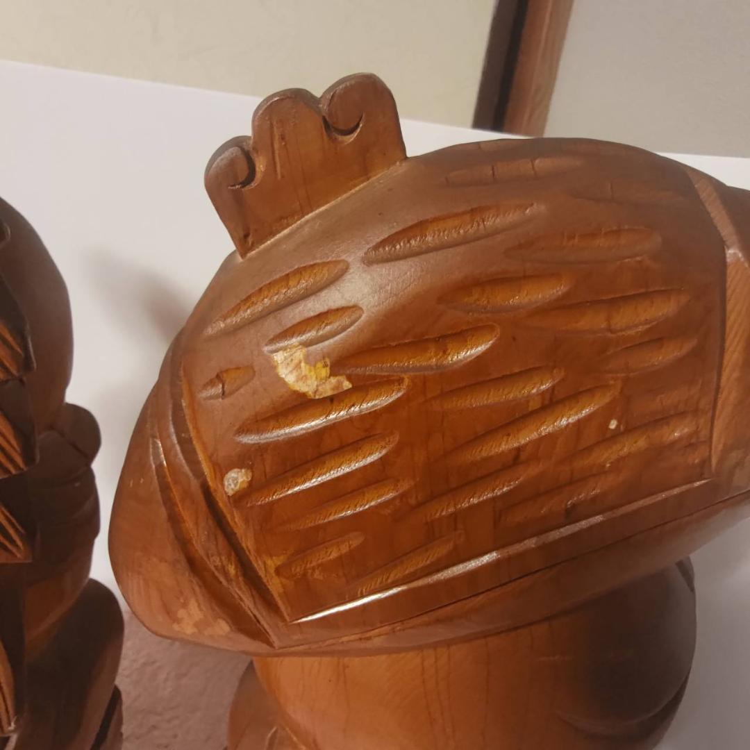 大黒様 恵比寿様 木彫り置物 2個セット 七福神 縁起物