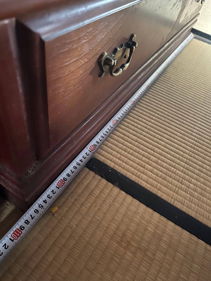 木製茶色タンス 幅約100cm 引き出し付き