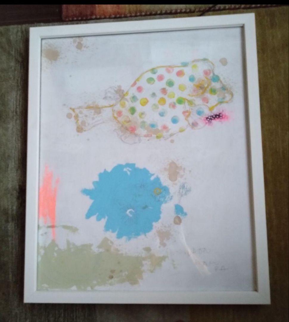 北村直登さん　原画F15 フグ　額付き