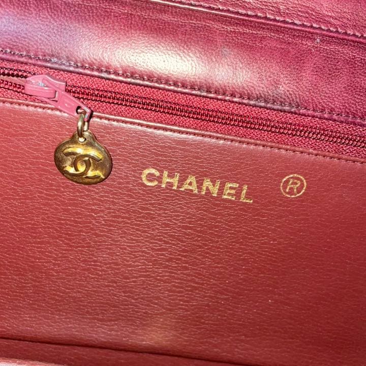 CHANEL シャネル マトラッセ チェーンショルダー ボルドー ゴールド金具