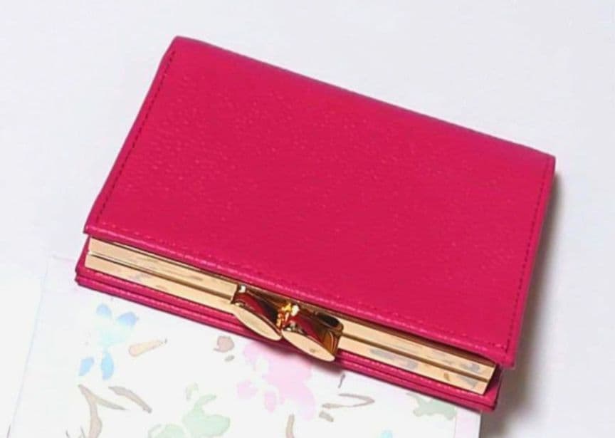 皇居限定 がま口 財布 ローズピンク 二つ折財布