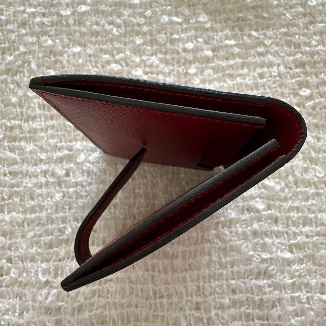 バーガンディ レザー カードケース