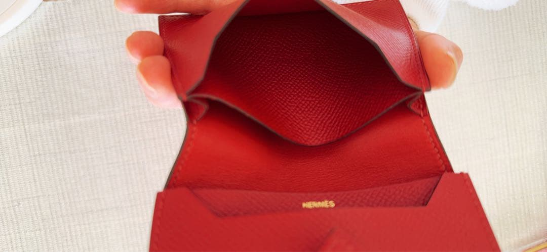 バーガンディ レザー カードケース