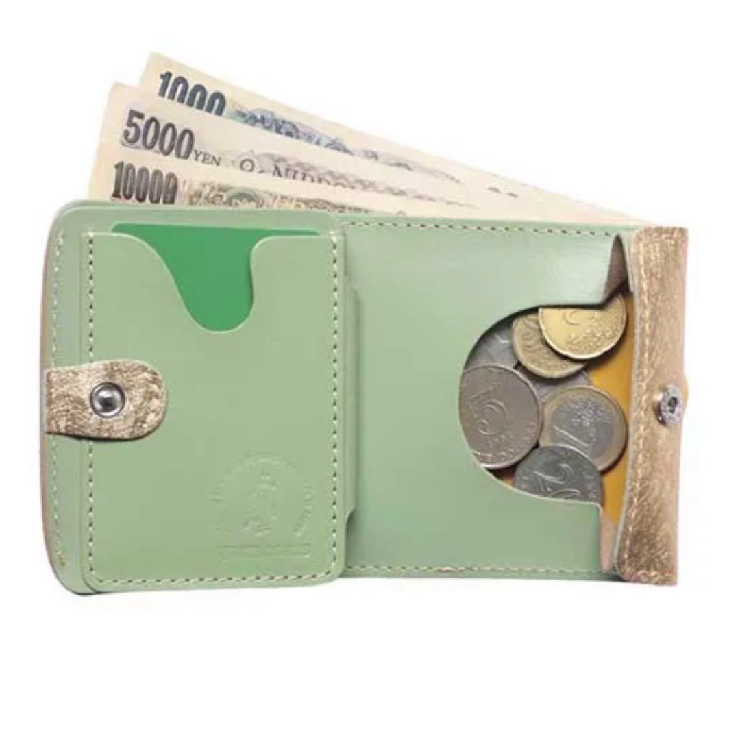 【新品未使用】小さいふ。「コンチャ ミモザゴールド」金 JAPANレザー 日本製