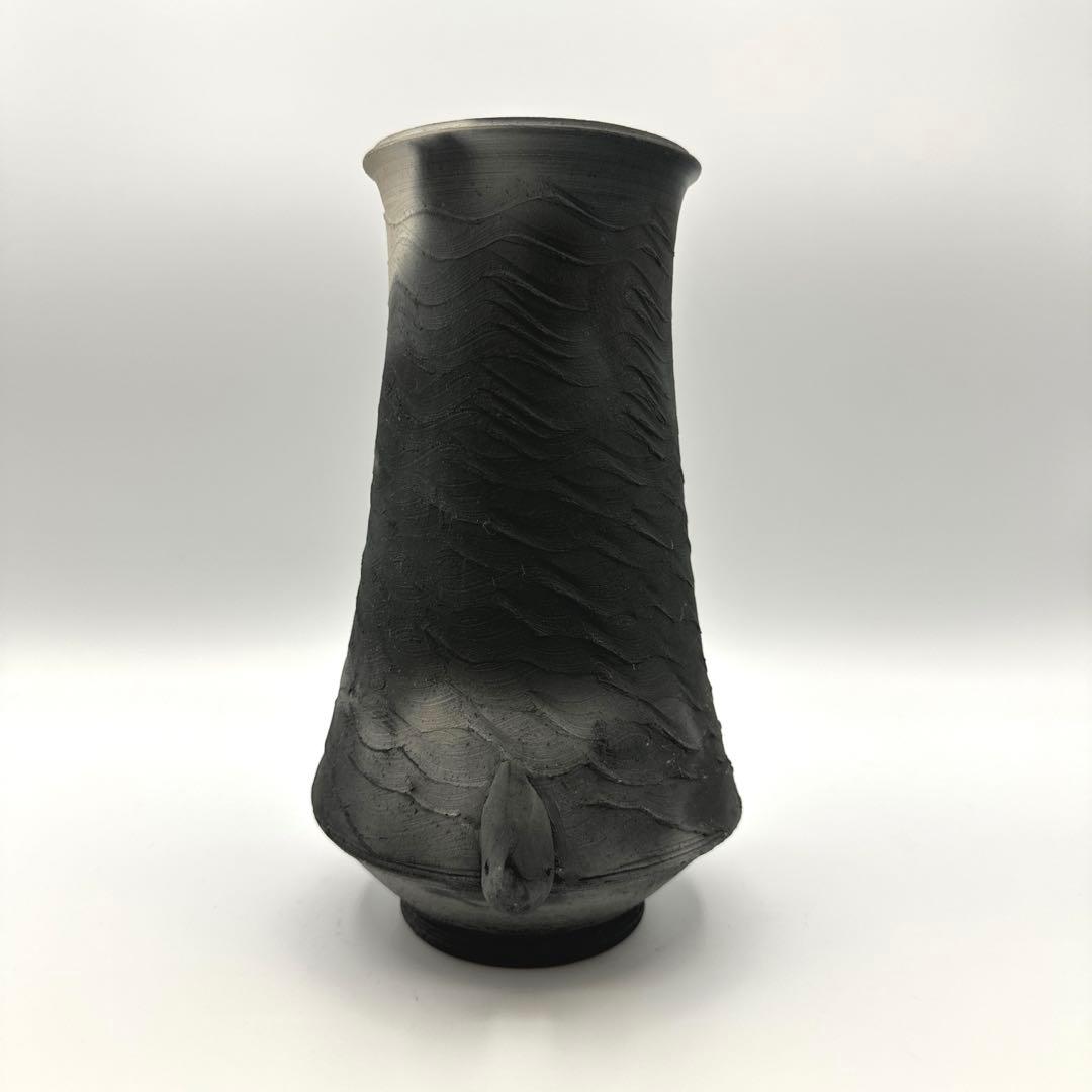 炭彩黒焼締 デイビット・アタマンチャック 花入 YAKISHIME KASE