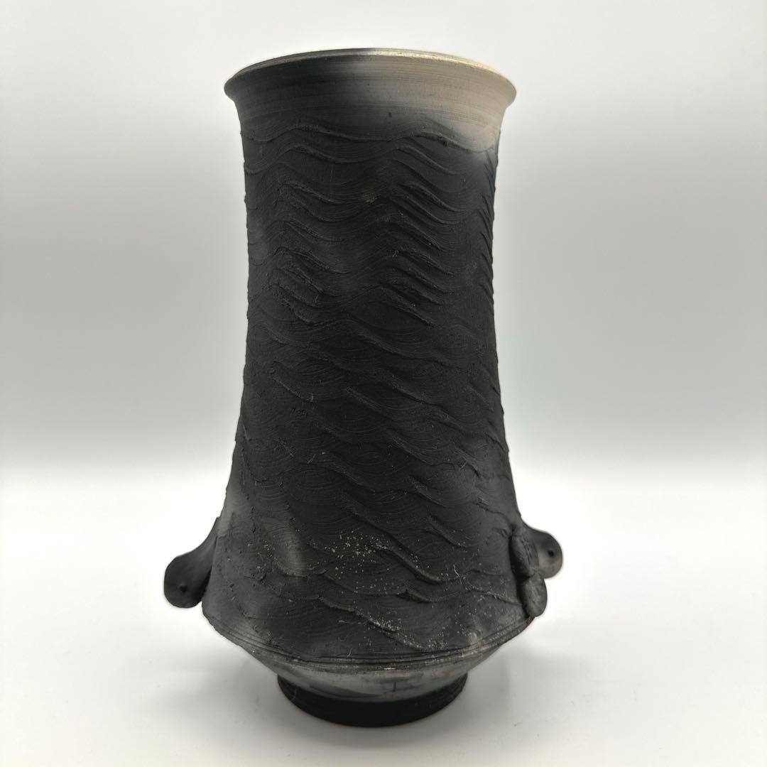 炭彩黒焼締 デイビット・アタマンチャック 花入 YAKISHIME KASE