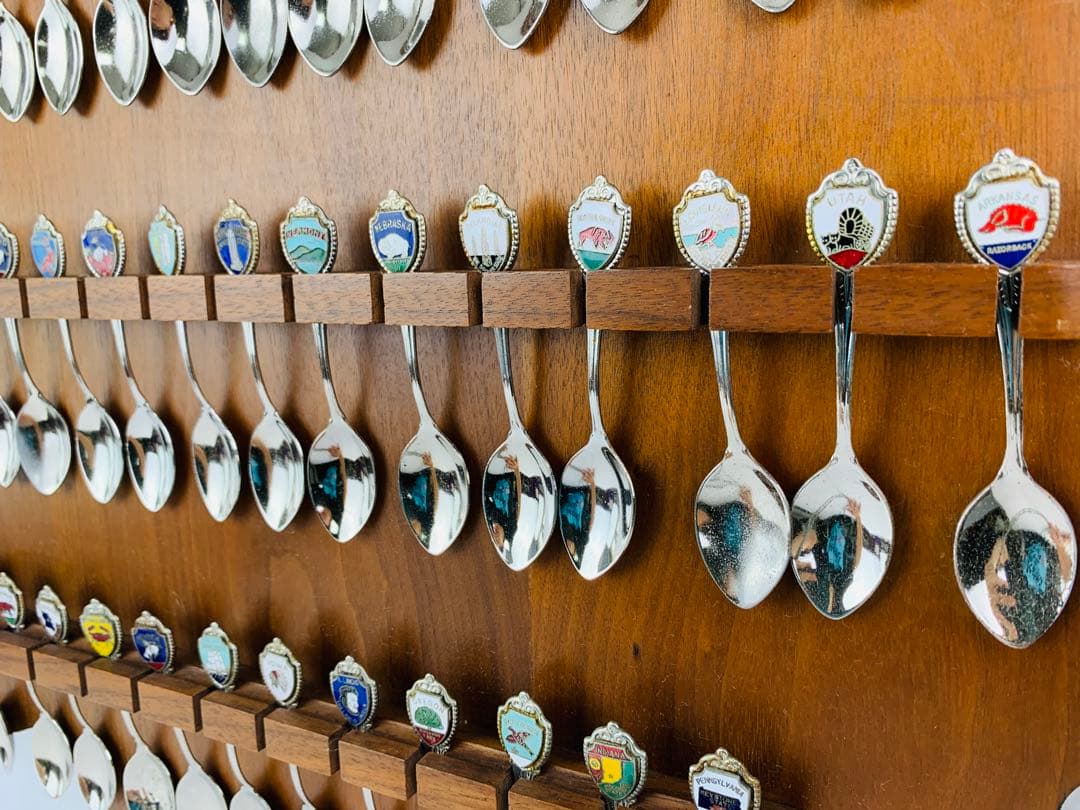 USA型　木製スプーンラック　アメリカ州　スーベニアスプーンラック　セット