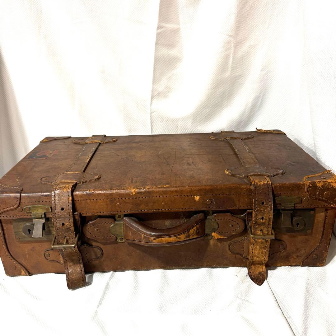 値下済【希少】ヴィンテージ レザートランク アンティーク雑貨 リアルヴィンテージ