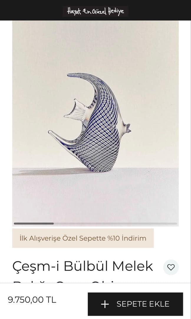 トルコ製　エンゼルフィッシュ　ガラス工芸品